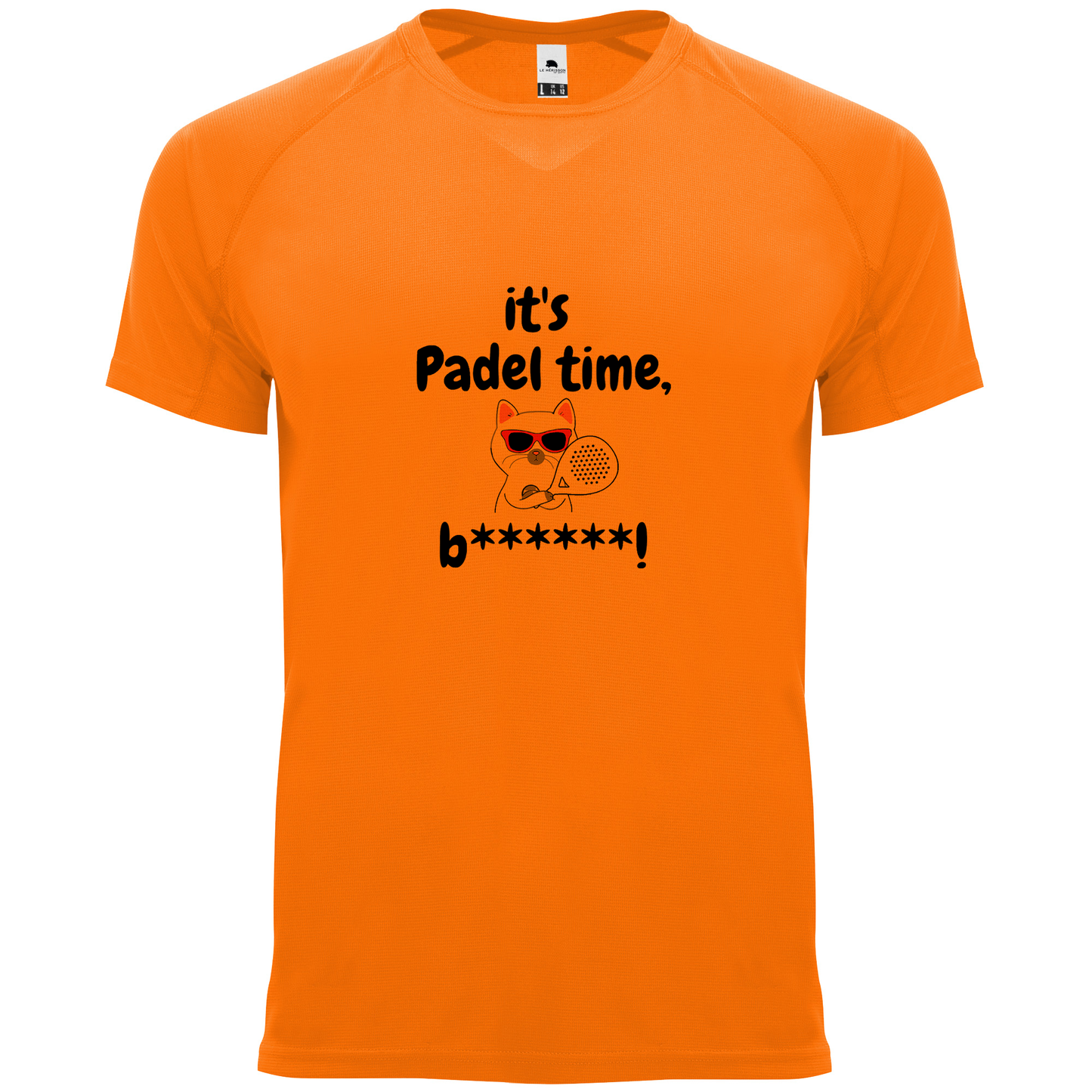 maglietta tecnica - gatto it's padel time bxxxxx personalizzabile