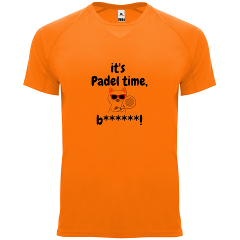 maglietta tecnica - gatto it's padel time bxxxxx personalizzabile