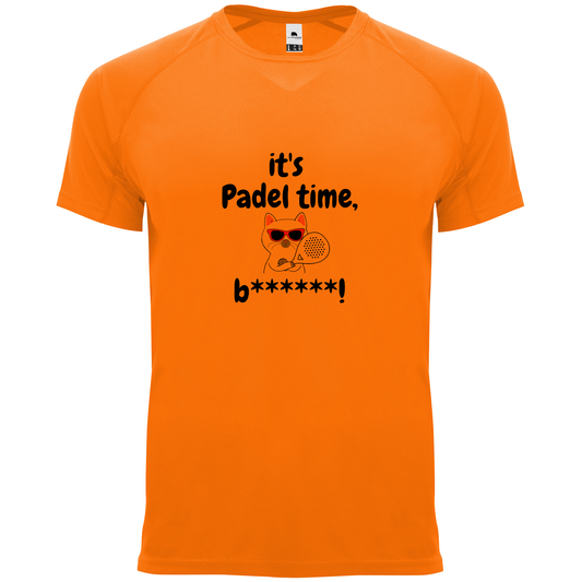 maglietta tecnica - gatto it's padel time bxxxxx personalizzabile