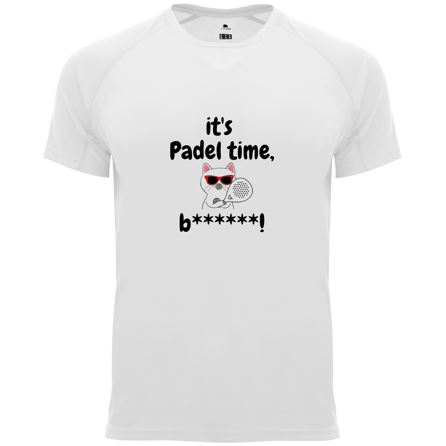 maglietta tecnica - gatto it's padel time bxxxxx personalizzabile