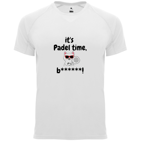maglietta tecnica - gatto it's padel time bxxxxx personalizzabile