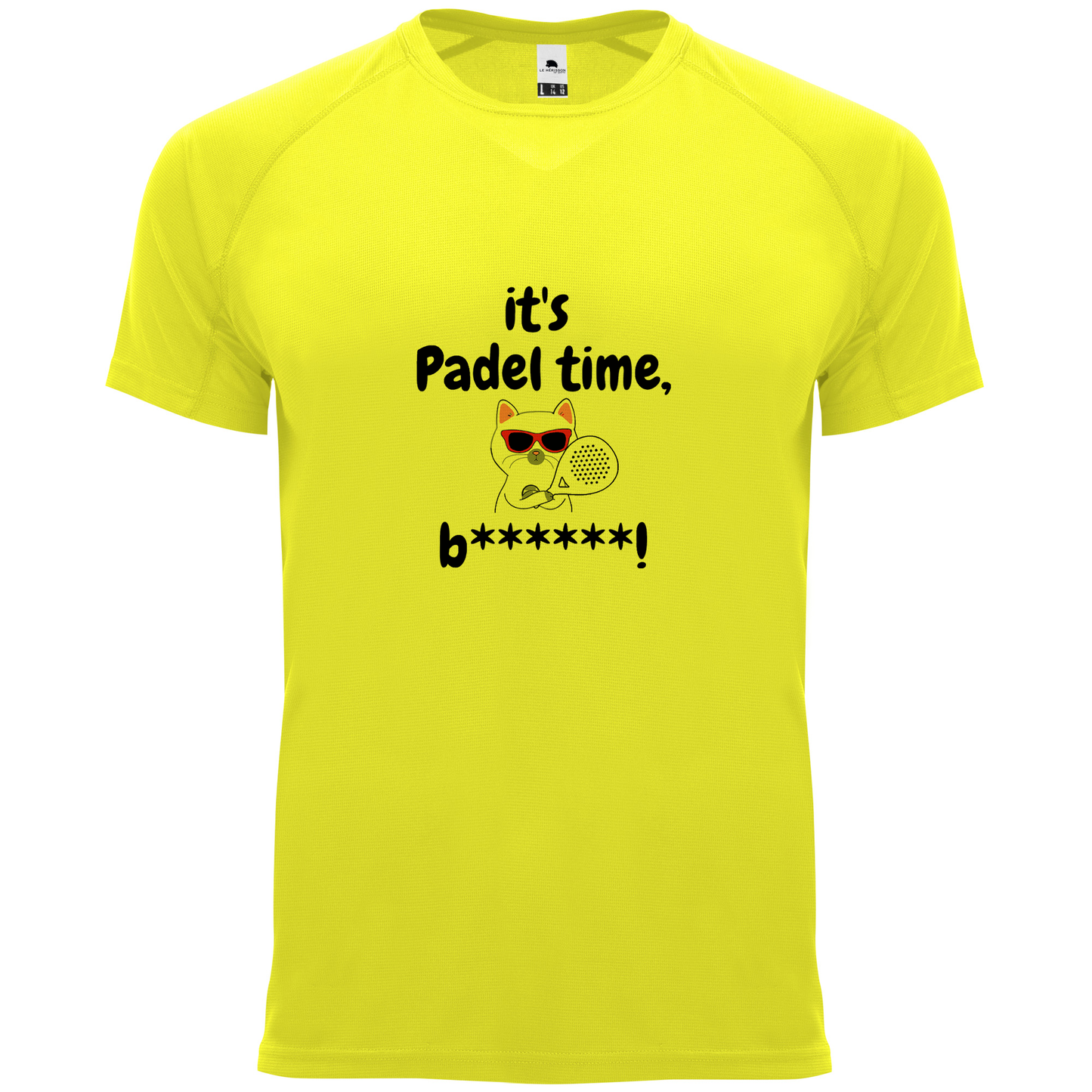 maglietta tecnica - gatto it's padel time bxxxxx personalizzabile