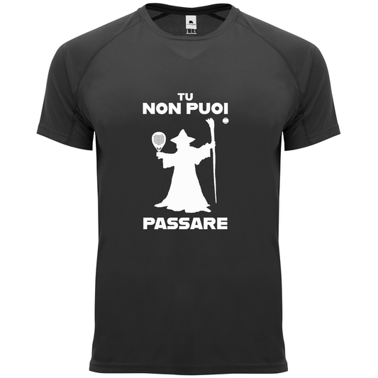 maglietta tecnica -padel gandalf tu non puoi passare personalizzabile