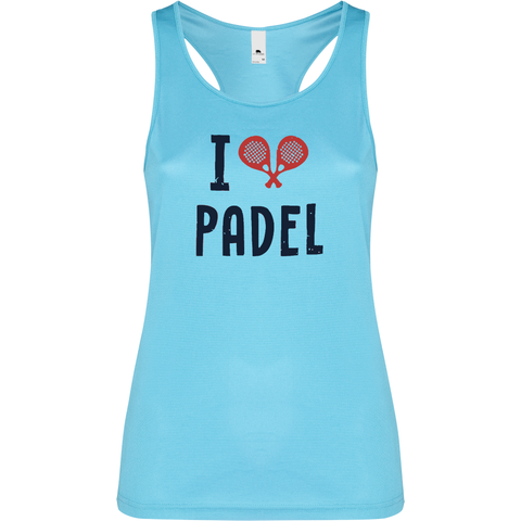 Canottiera Tecnica Donna- I love padel personalizzabile