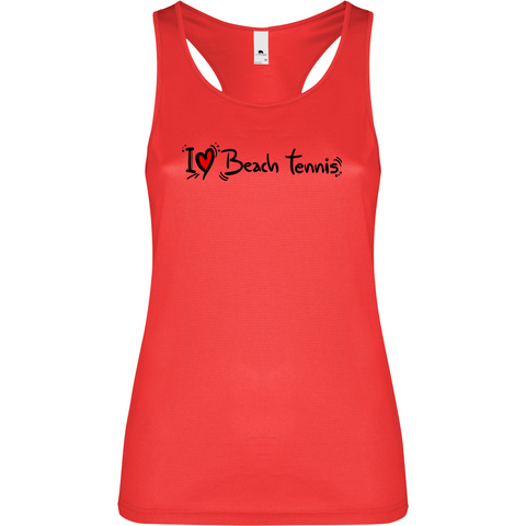 Canottiera Tecnica Donna- I love Beach Tennis Personalizzazione