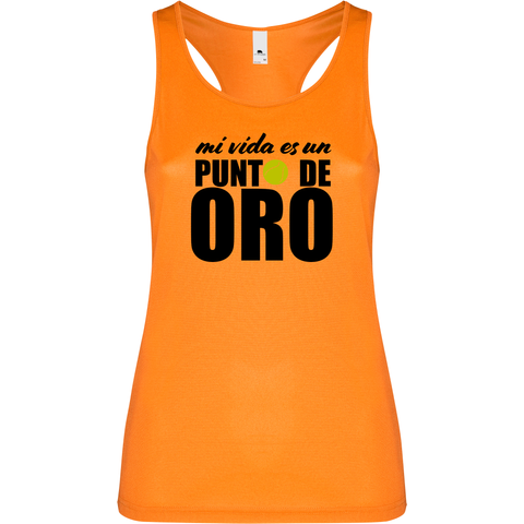 Canottiera Tecnica Donna- Mi vida es un punto de oro Personalizzazione