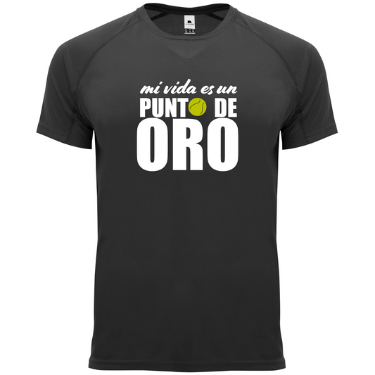 maglietta tecnica- Mi vida es un punto de oro Padel Personalizzabile