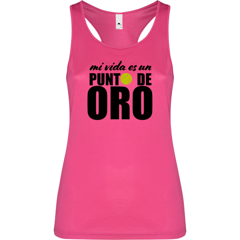 Canottiera Tecnica Donna- Mi vida es un punto de oro Personalizzazione