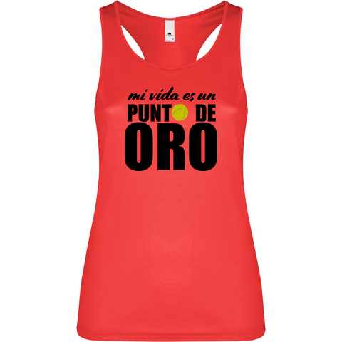 Canottiera Tecnica Donna- Mi vida es un punto de oro Personalizzazione