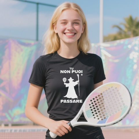 maglietta tecnica -padel gandalf tu non puoi passare personalizzabile