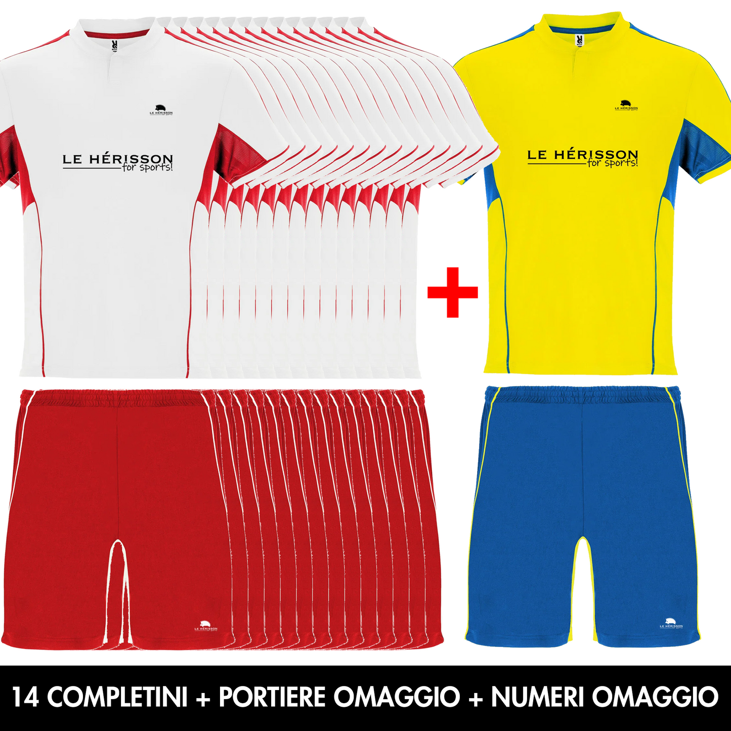 Kit 14 Completini Calcio + PORTIERE OMAGGIO + NUMERI OMAGGIO - Vari colori Boca Unisex