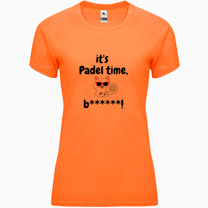 maglietta tecnica - gatto it's padel time bxxxxx personalizzabile