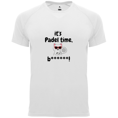 maglietta tecnica - gatto it's padel time bxxxxx personalizzabile