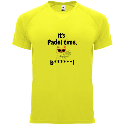 maglietta tecnica - gatto it's padel time bxxxxx personalizzabile
