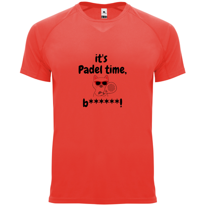 maglietta tecnica - gatto it's padel time bxxxxx personalizzabile