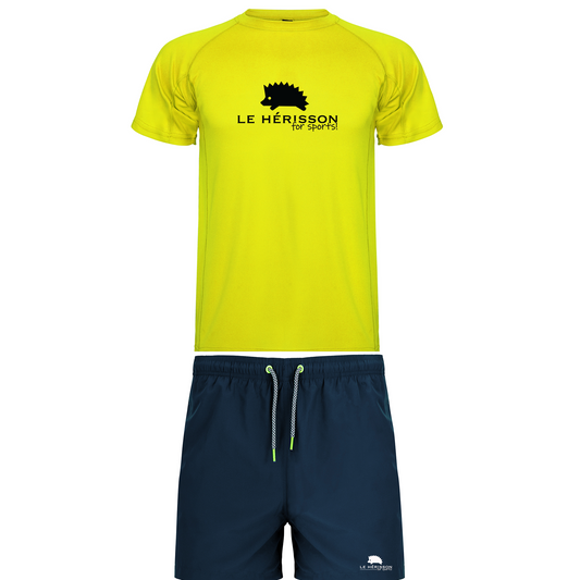 Completino Beach Tennis - Maglietta tecnica + Costume Le Hérisson Classic Big Logo personalizzabile