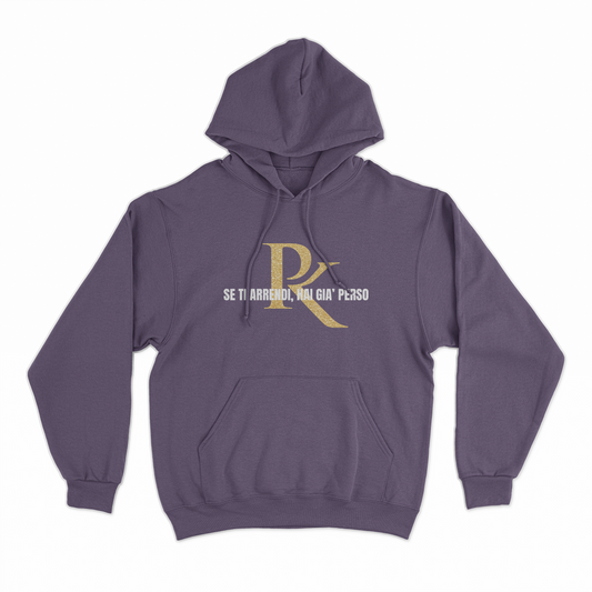 Felpa cappuccio Official Merchandising Patrick Cappai - Boxe PK logo "Se ti arrendi hai già perso"