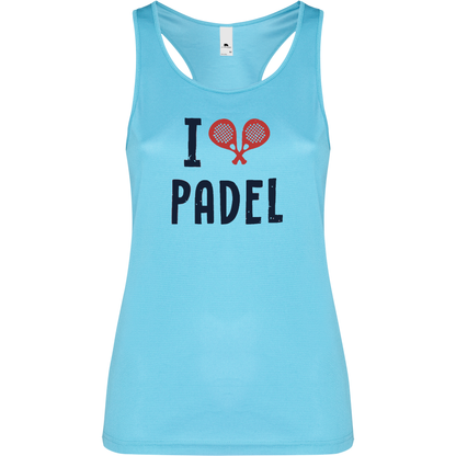 Canottiera Tecnica  Donna- I love padel personalizzabile