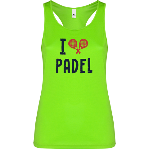 Canottiera Tecnica  Donna- I love padel personalizzabile