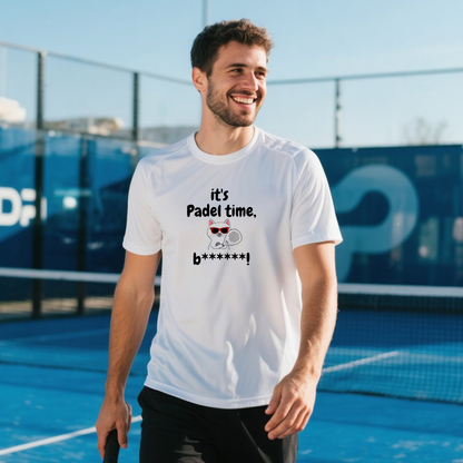 maglietta tecnica - gatto it's padel time bxxxxx personalizzabile