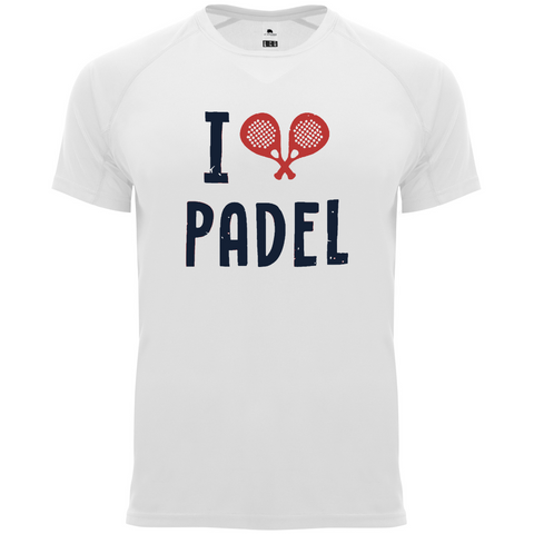 maglietta t-shirt- I love padel personalizzabile