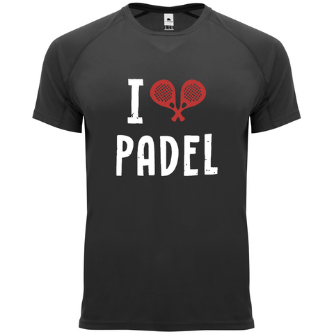 maglietta t-shirt- I love padel personalizzabile