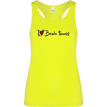 Canottiera Tecnica Donna- I love Beach Tennis Personalizzazione