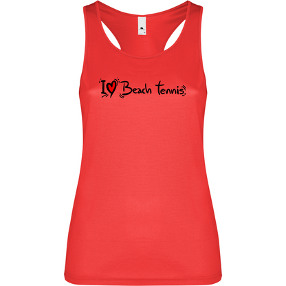 Canottiera Tecnica Donna- I love Beach Tennis Personalizzazione