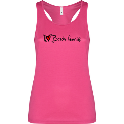Canottiera Tecnica Donna- I love Beach Tennis Personalizzazione