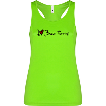 Canottiera Tecnica Donna- I love Beach Tennis Personalizzazione