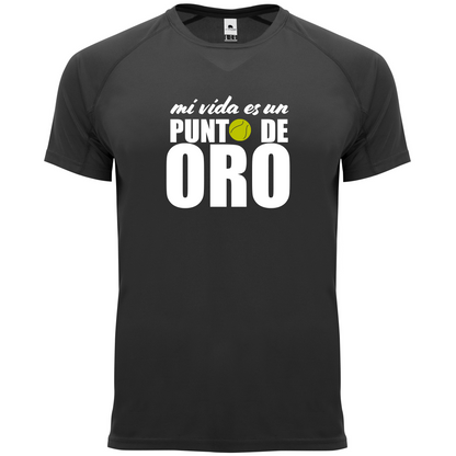 maglietta tecnica- Mi vida es un punto de oro Padel Personalizzabile